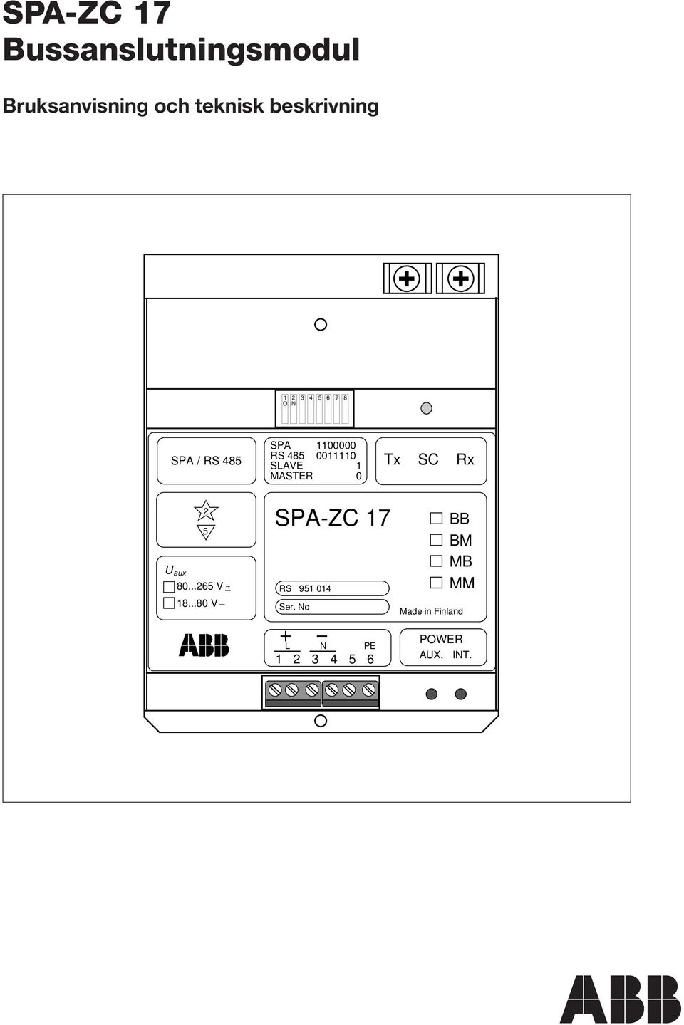 MASTER 0 Tx SC Rx 2 5 Uaux 80...265 V ~ 18.