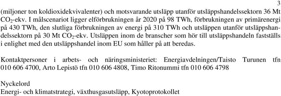 utsläppshandelssektorn på 30 Mt CO 2 -ekv.