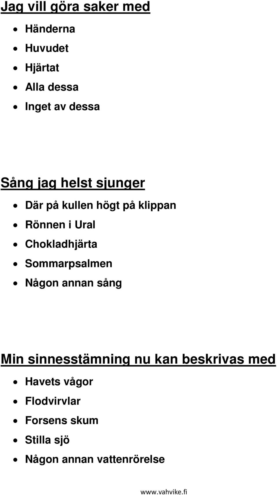 Chokladhjärta Sommarpsalmen Någon annan sång Min sinnesstämning nu kan