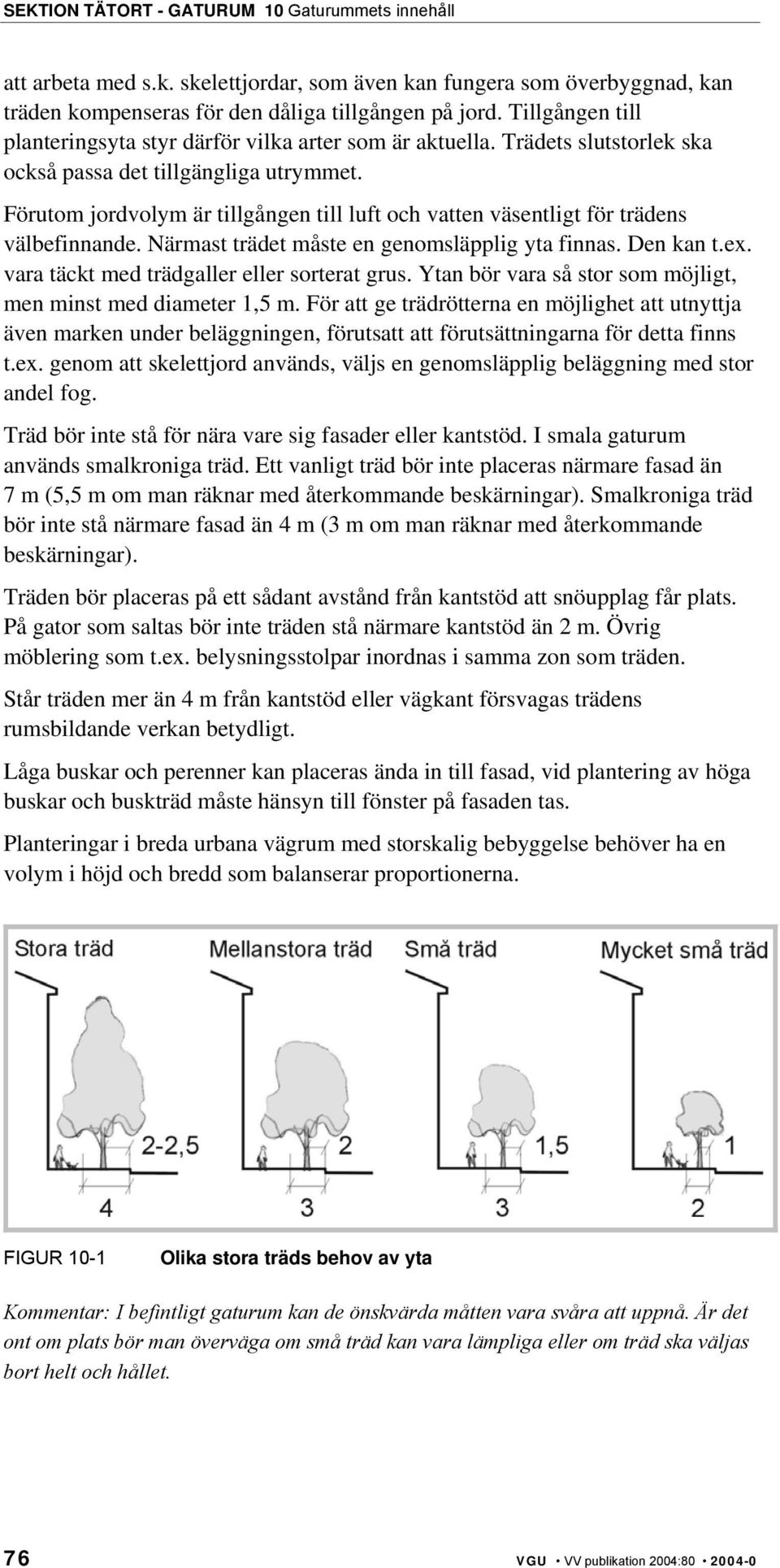 Förutom jordvolym är tillgången till luft och vatten väsentligt för trädens välbefinnande. Närmast trädet måste en genomsläpplig yta finnas. Den kan t.ex.