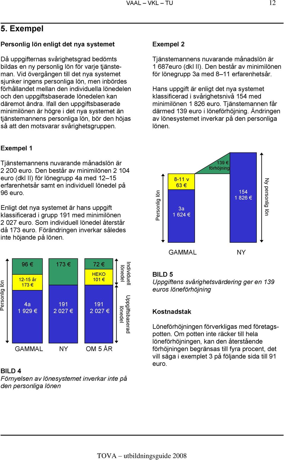 Vid övergången till det nya systemet sjunker ingens personliga lön, men inbördes förhållandet mellan den individuella lönedelen och den uppgiftsbaserade lönedelen kan däremot ändra.