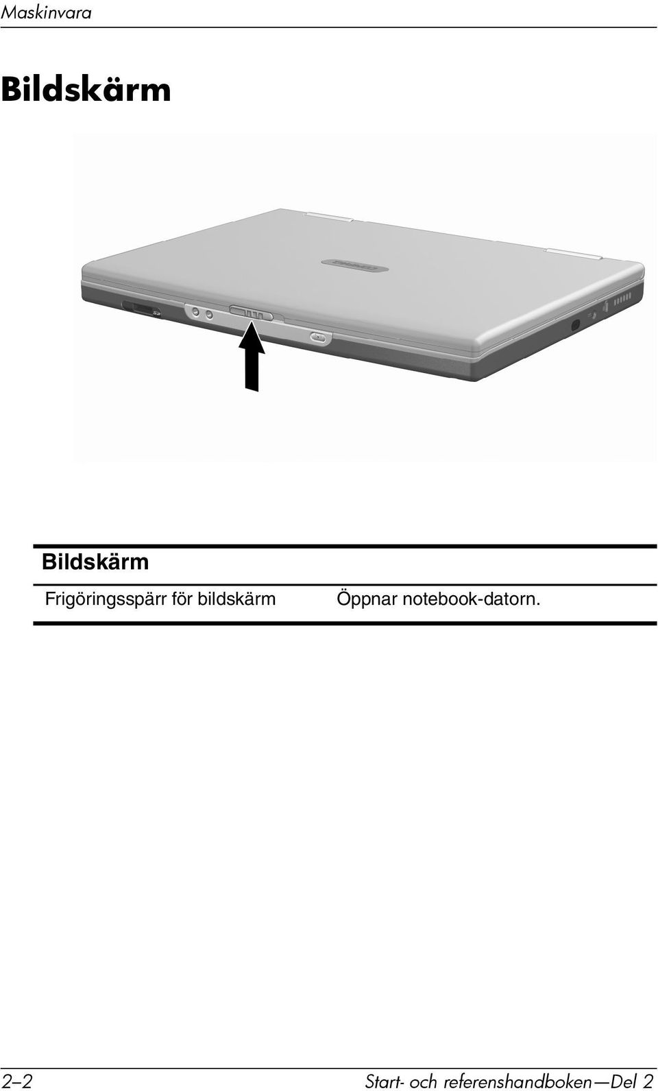 Öppnar notebook-datorn.