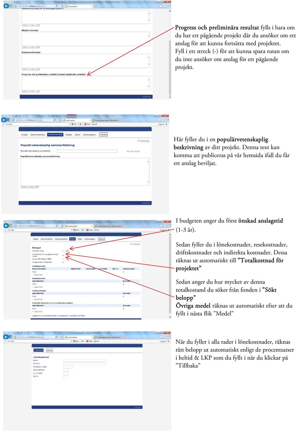 Denna text kan komma att publiceras på vår hemsida ifall du får ett anslag beviljat. I budgeten anger du först önskad anslagstid (1-3 år).