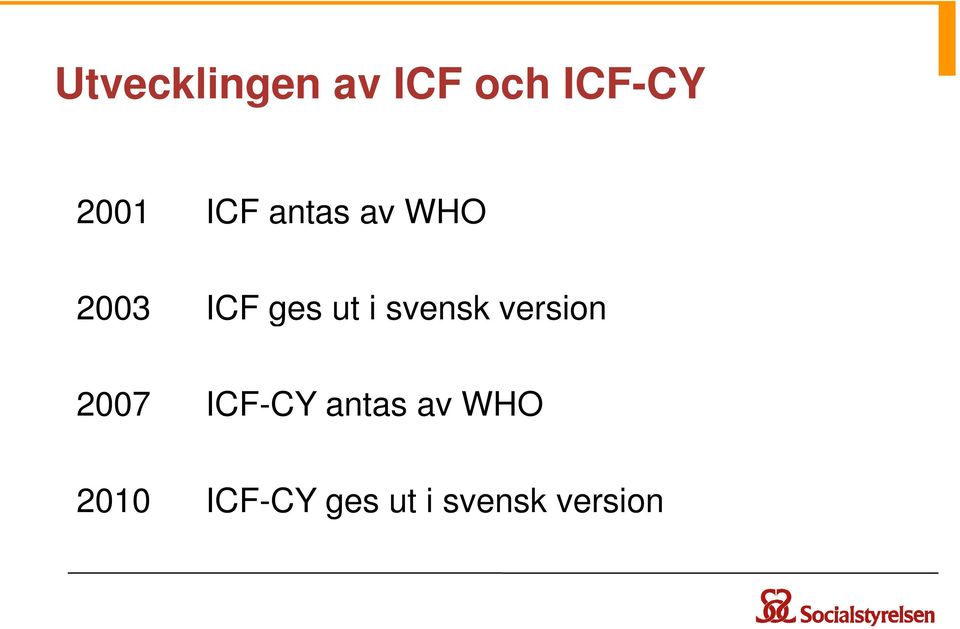 svensk version 2007 ICF-CY antas av