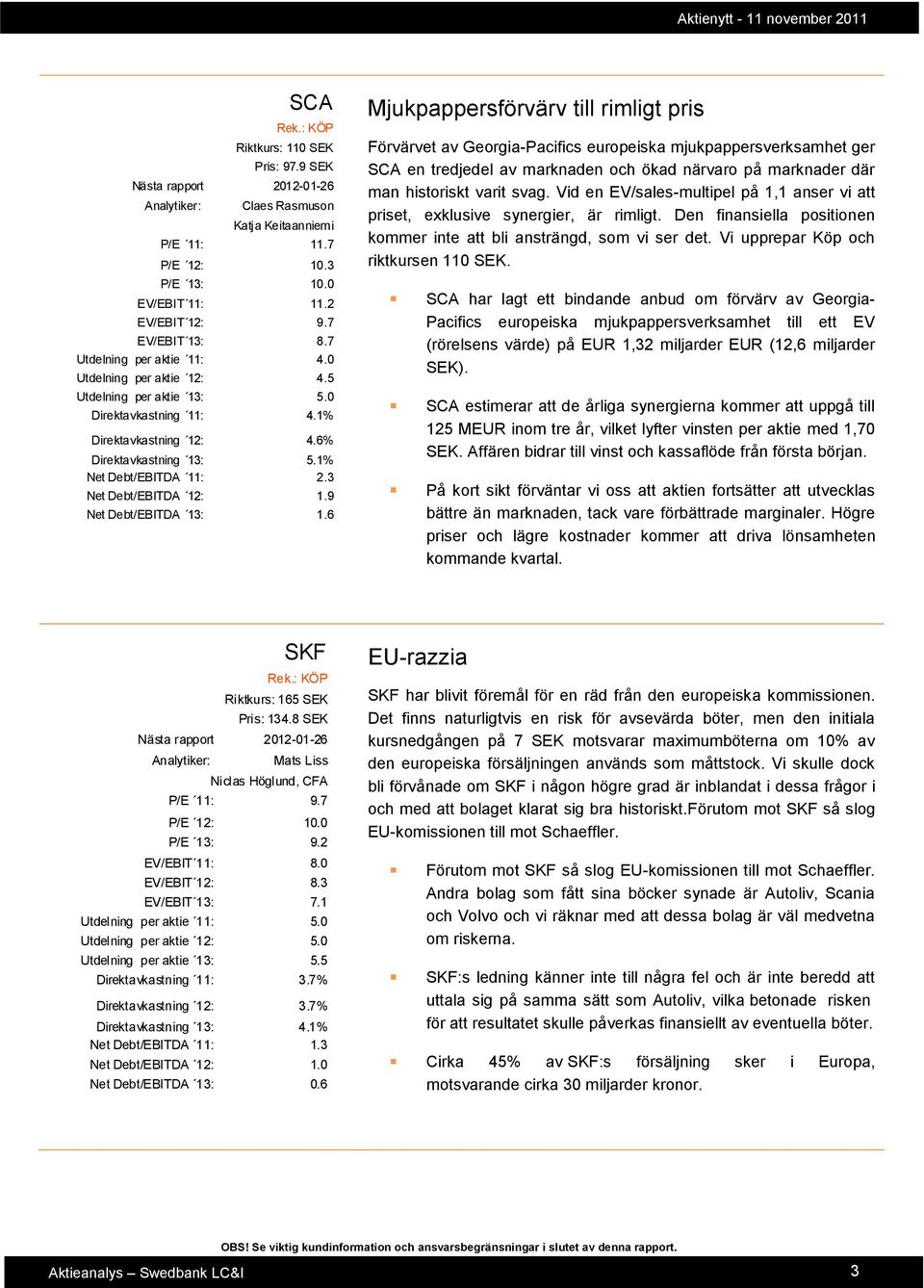 3 Net Debt/EBITDA 12: 1.9 Net Debt/EBITDA 13: 1.