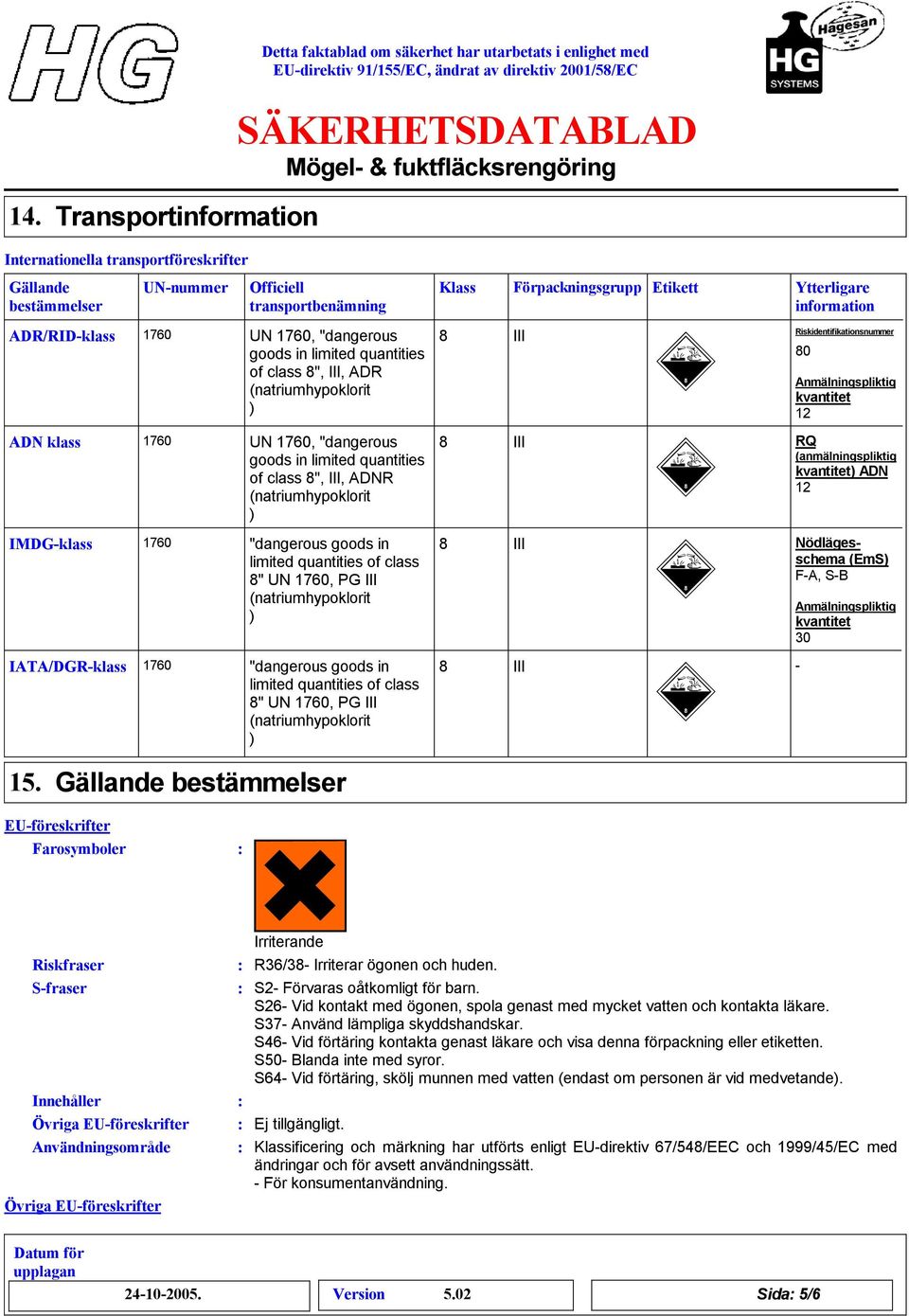 limited quantities of class ", III, ADR UN, "dangerous goods in limited quantities of class ", III, ADNR "dangerous goods in limited quantities of class " UN, PG III "dangerous goods in limited