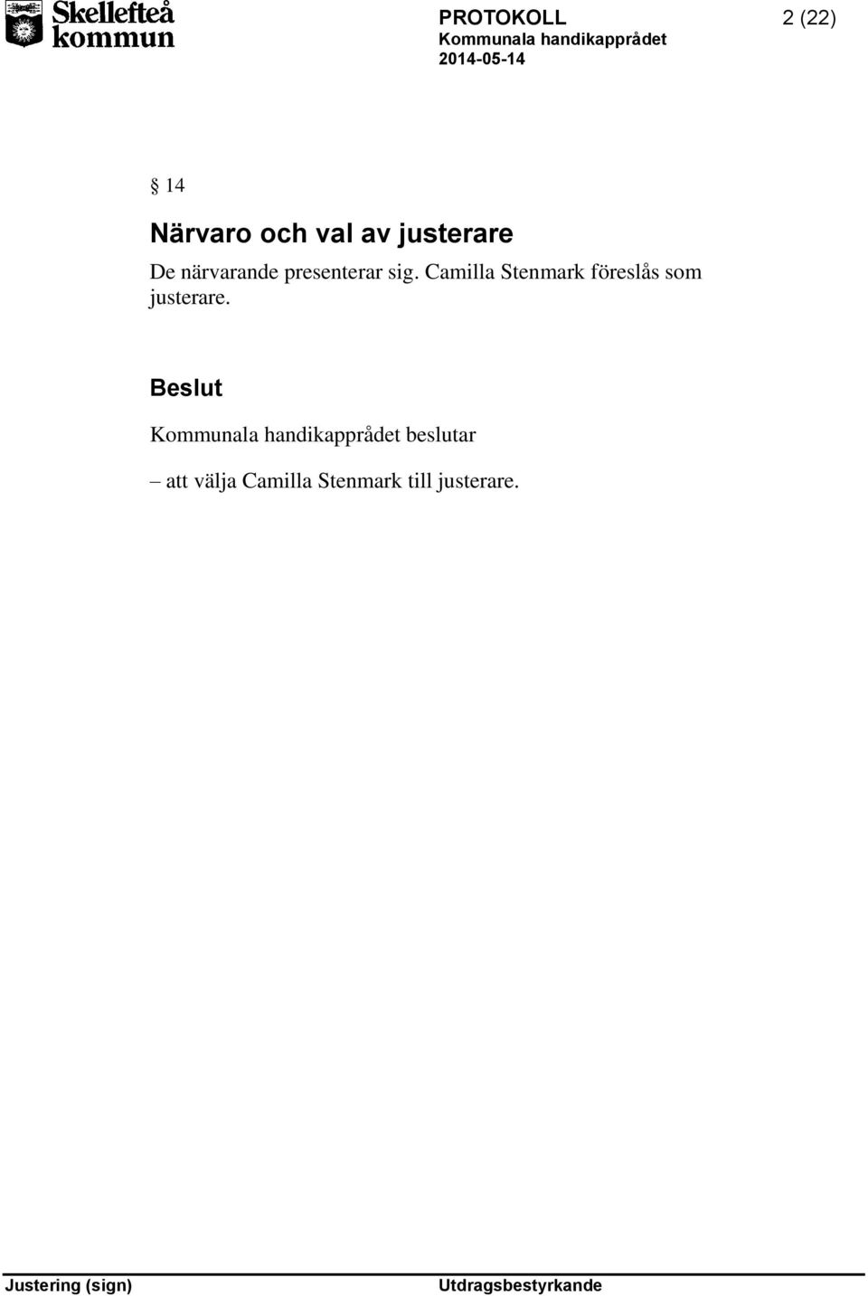 närvarande presenterar sig.
