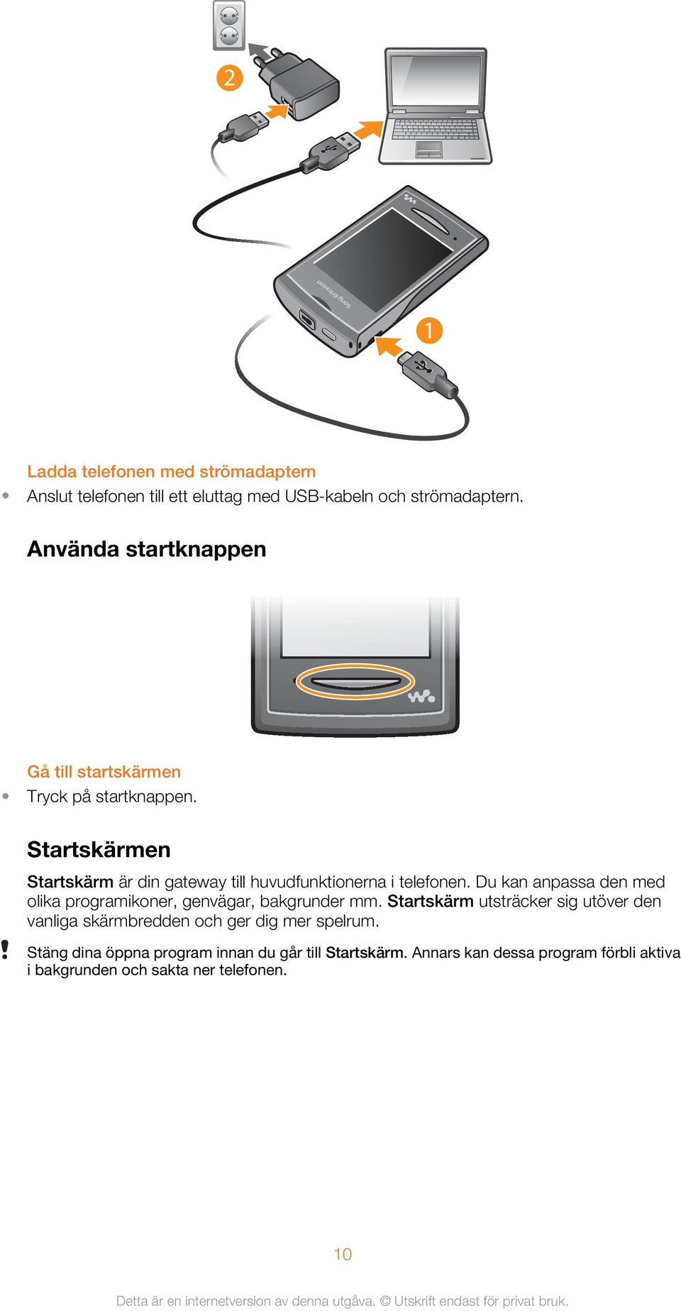 Startskärmen Startskärm är din gateway till huvudfunktionerna i telefonen.