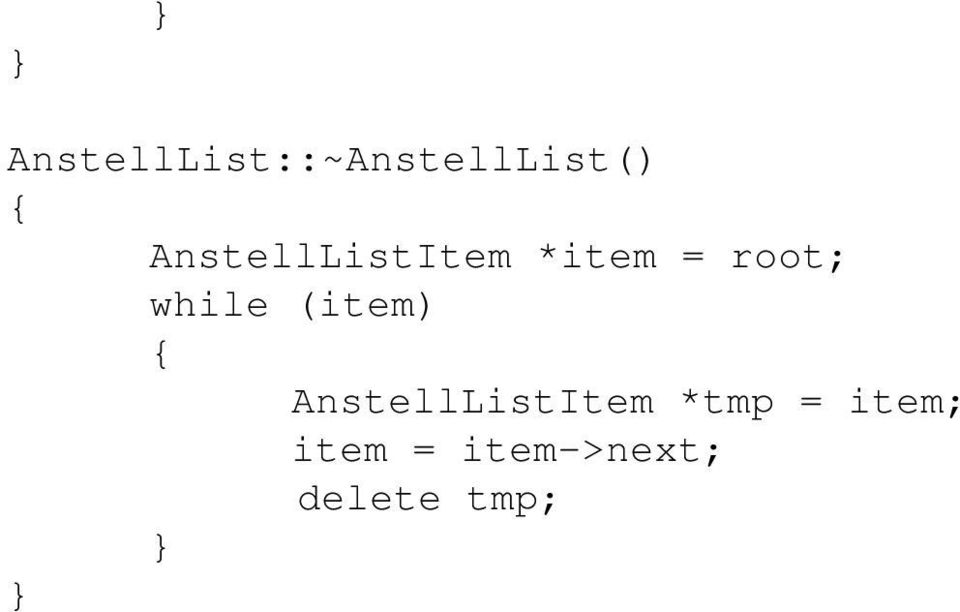 while (item) AnstellListItem