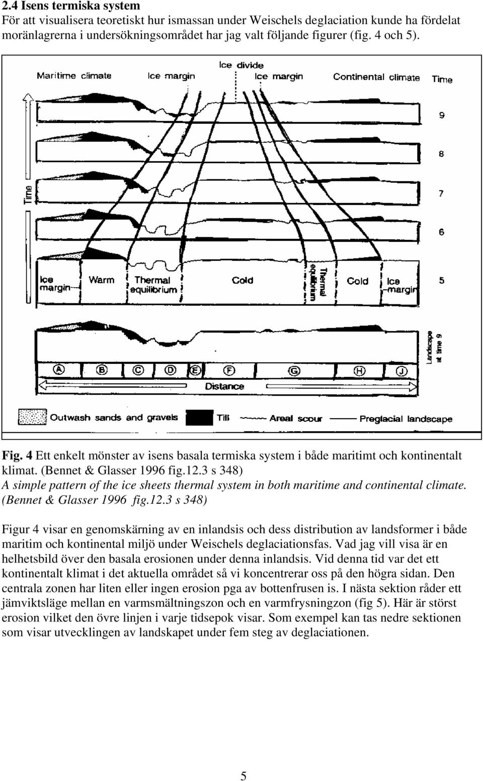 3 s 348) A simple pattern of the ice sheets thermal system in both maritime and continental climate. (Bennet & Glasser 1996 fig.12.