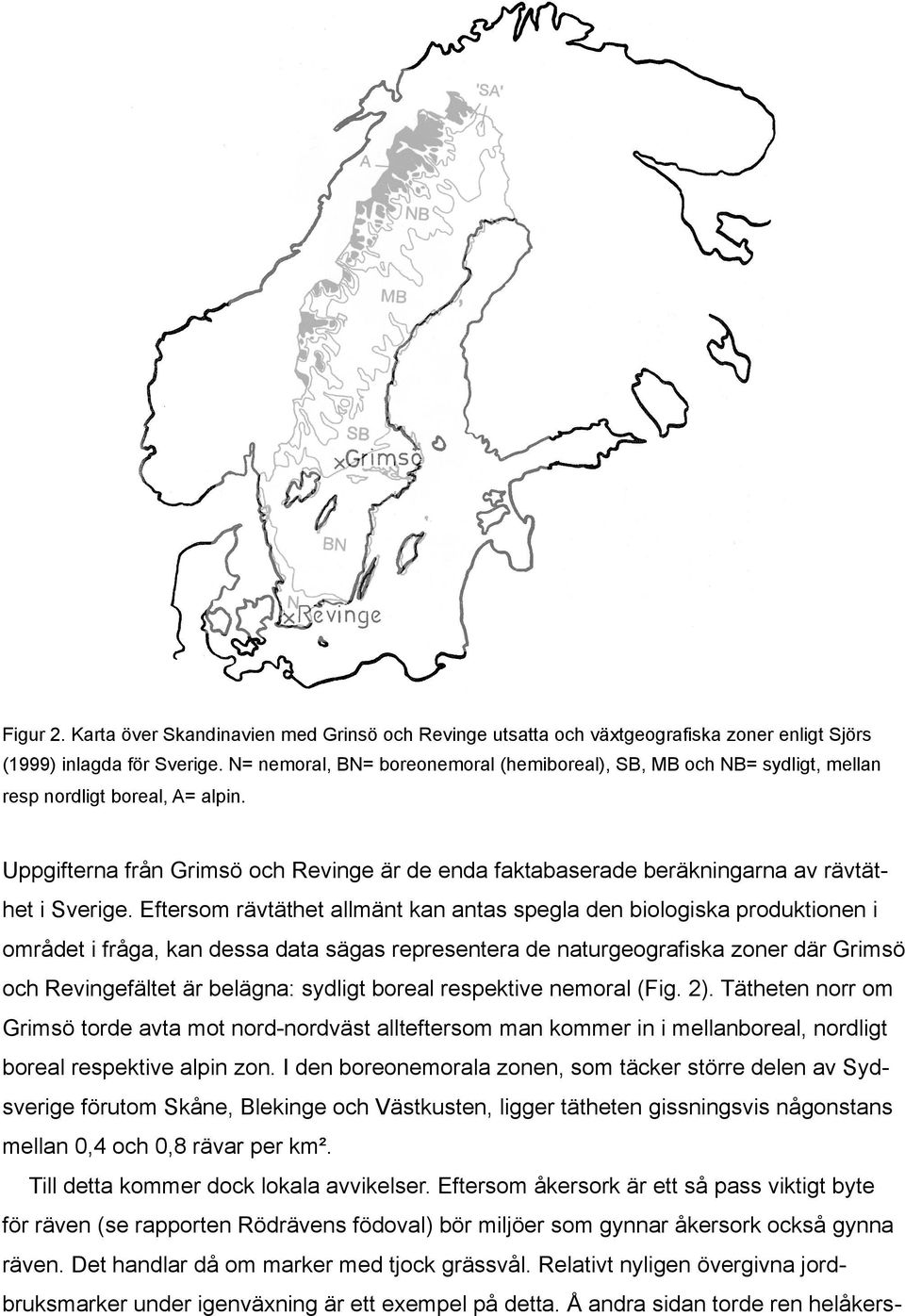 Uppgifterna från Grimsö och Revinge är de enda faktabaserade beräkningarna av rävtäthet i Sverige.