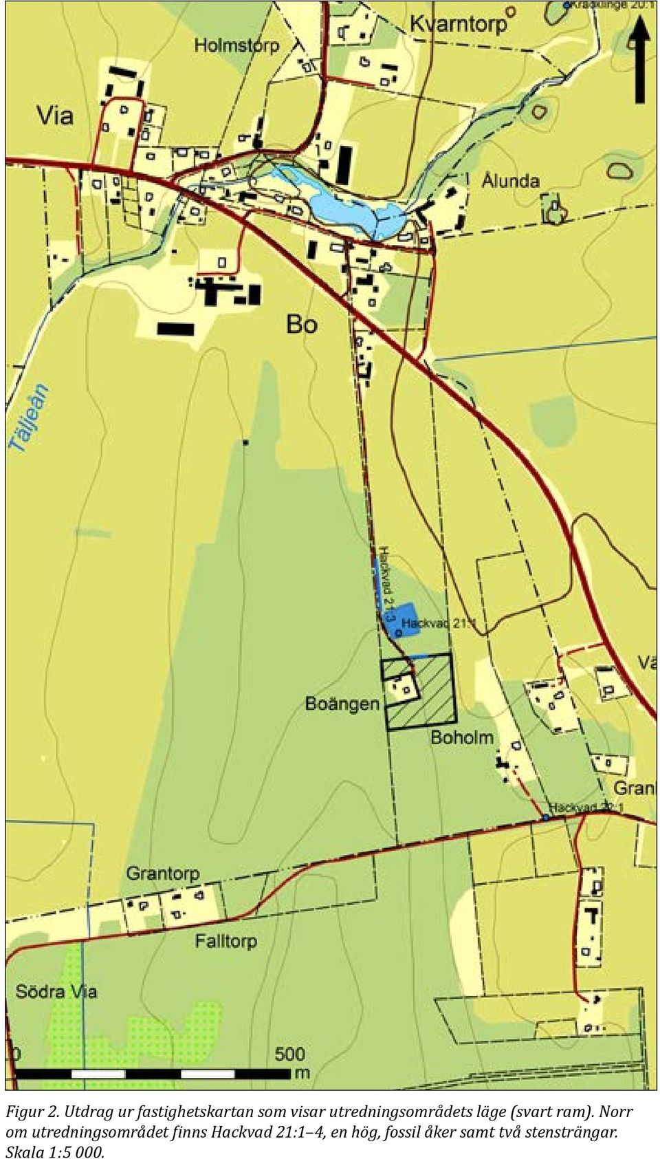 utredningsområdets läge (svart ram).