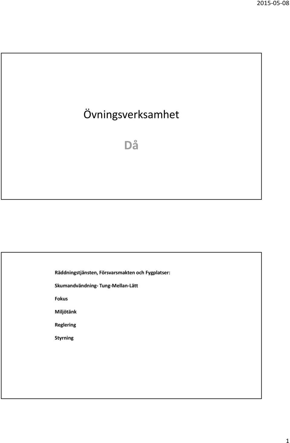 och Fygplatser: Skumandvändning