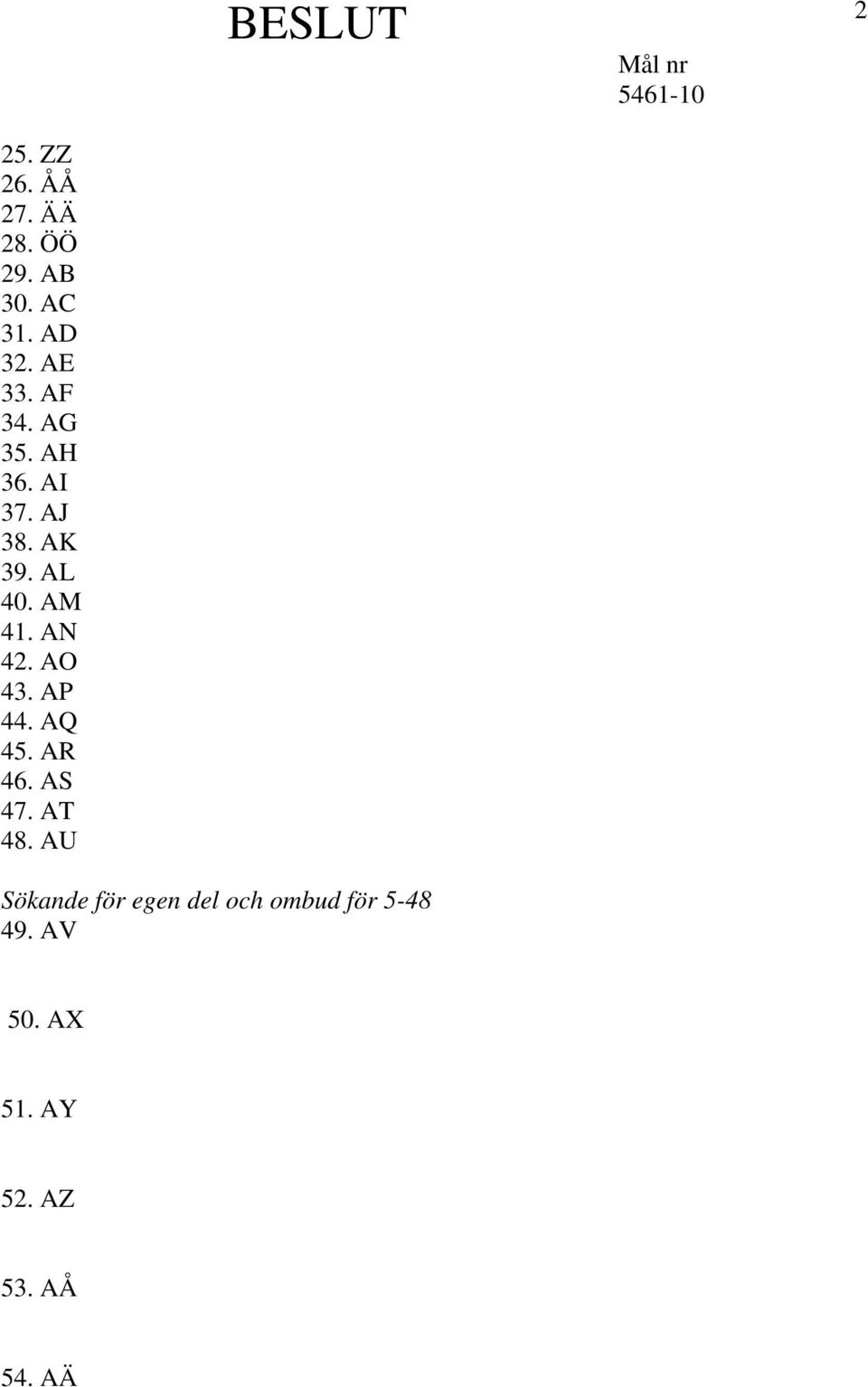 AO 43. AP 44. AQ 45. AR 46. AS 47. AT 48.