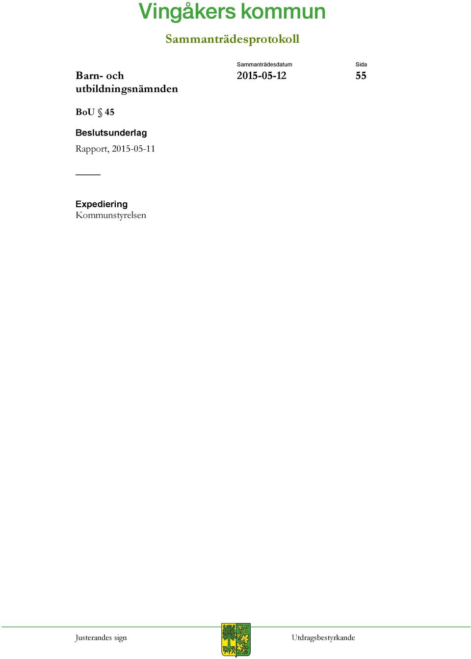 Rapport, 2015-05-11