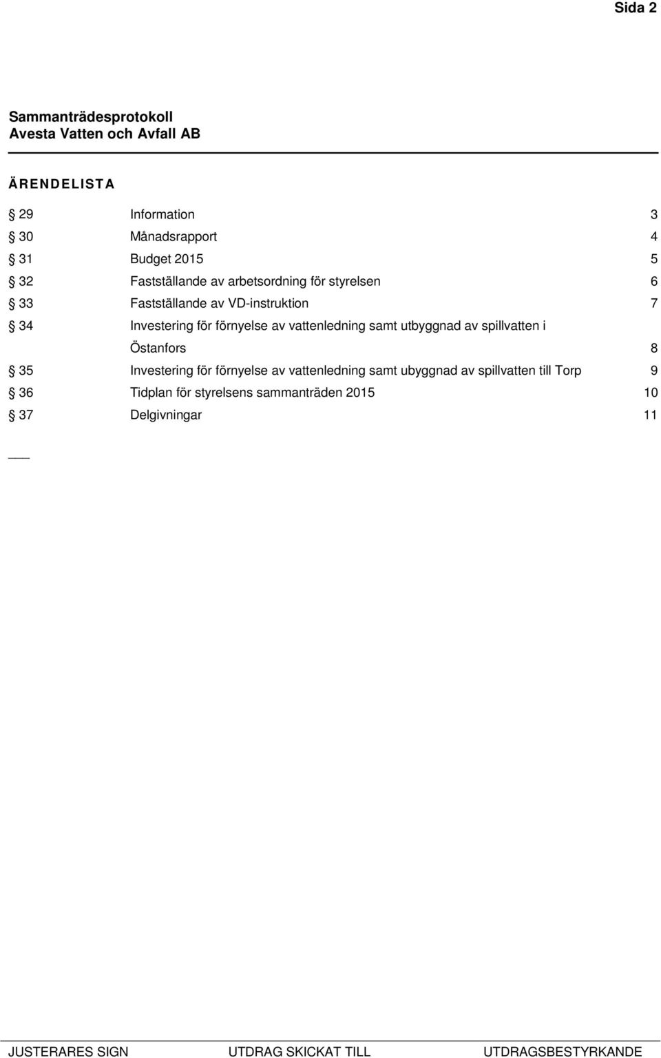 vattenledning samt utbyggnad av spillvatten i Östanfors 8 35 Investering för förnyelse av