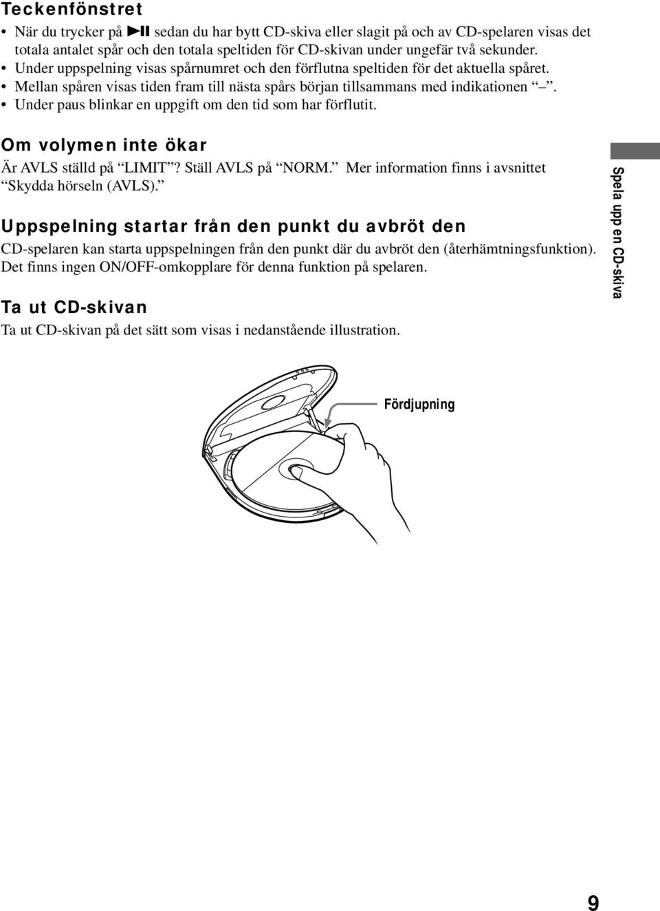 den tid som har förflutit Om volymen inte ökar Är AVLS ställd på LIMIT?