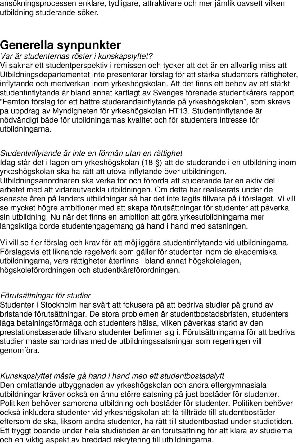 medverkan inom yrkeshögskolan.