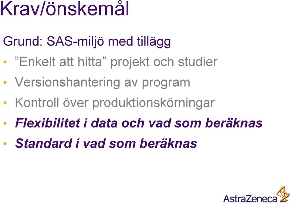 program Kontroll över produktionskörningar