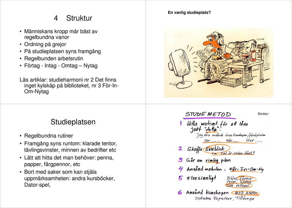 - Omtag Nytag Läs artiklar: studieharmoni nr 2 Det finns inget kylskåp på biblioteket, nr 3 För-In- Om-Nytag Studieplatsen Struktur