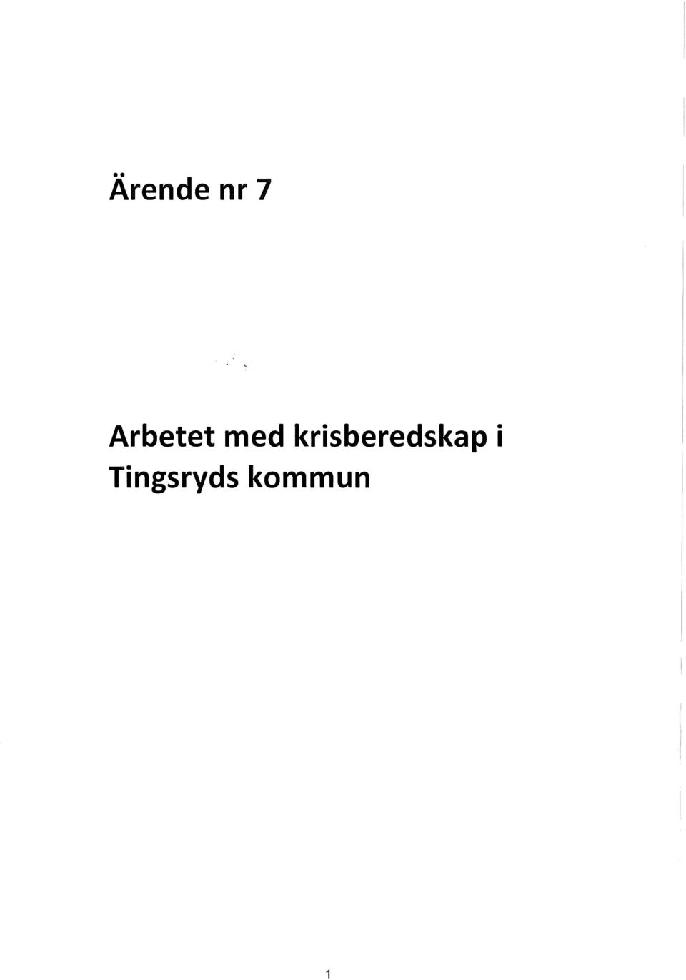 krisberedskap i