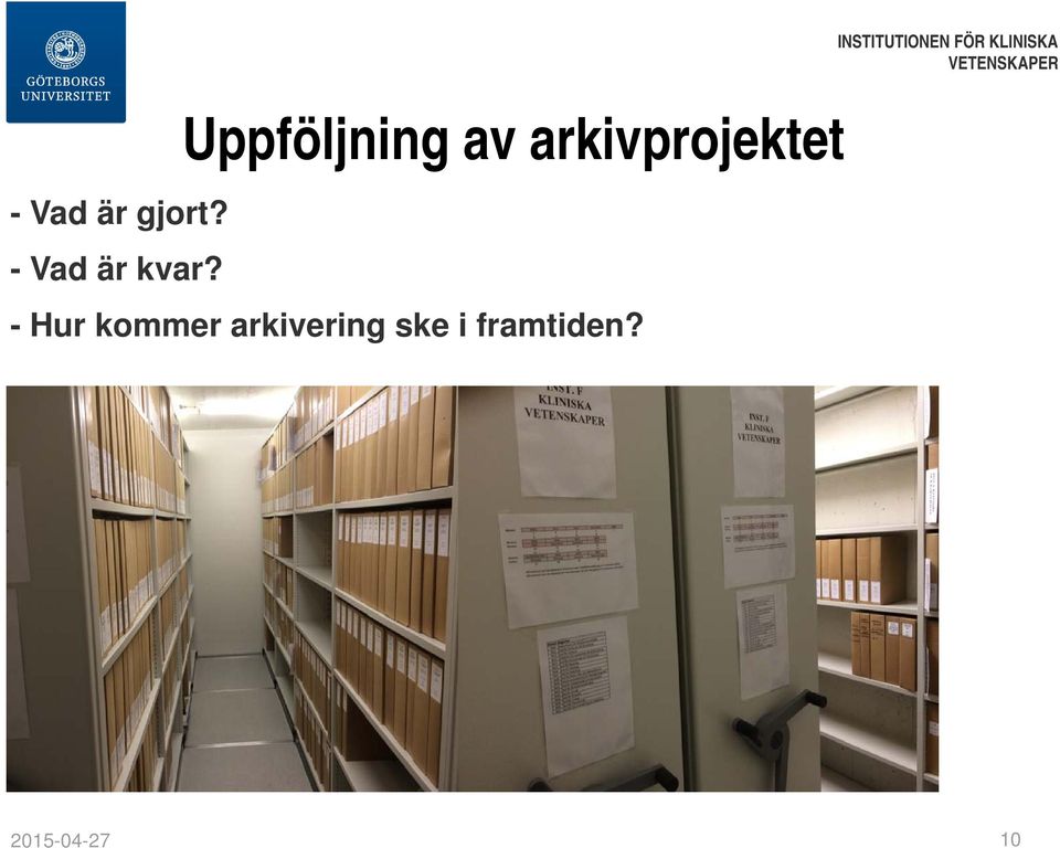 kommer arkivering ske i framtiden?