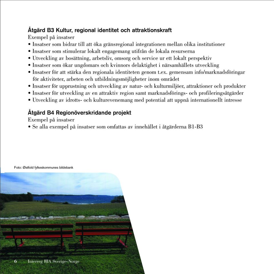 utveckling Insatser för att stärka den regionala identiteten genom t.ex.