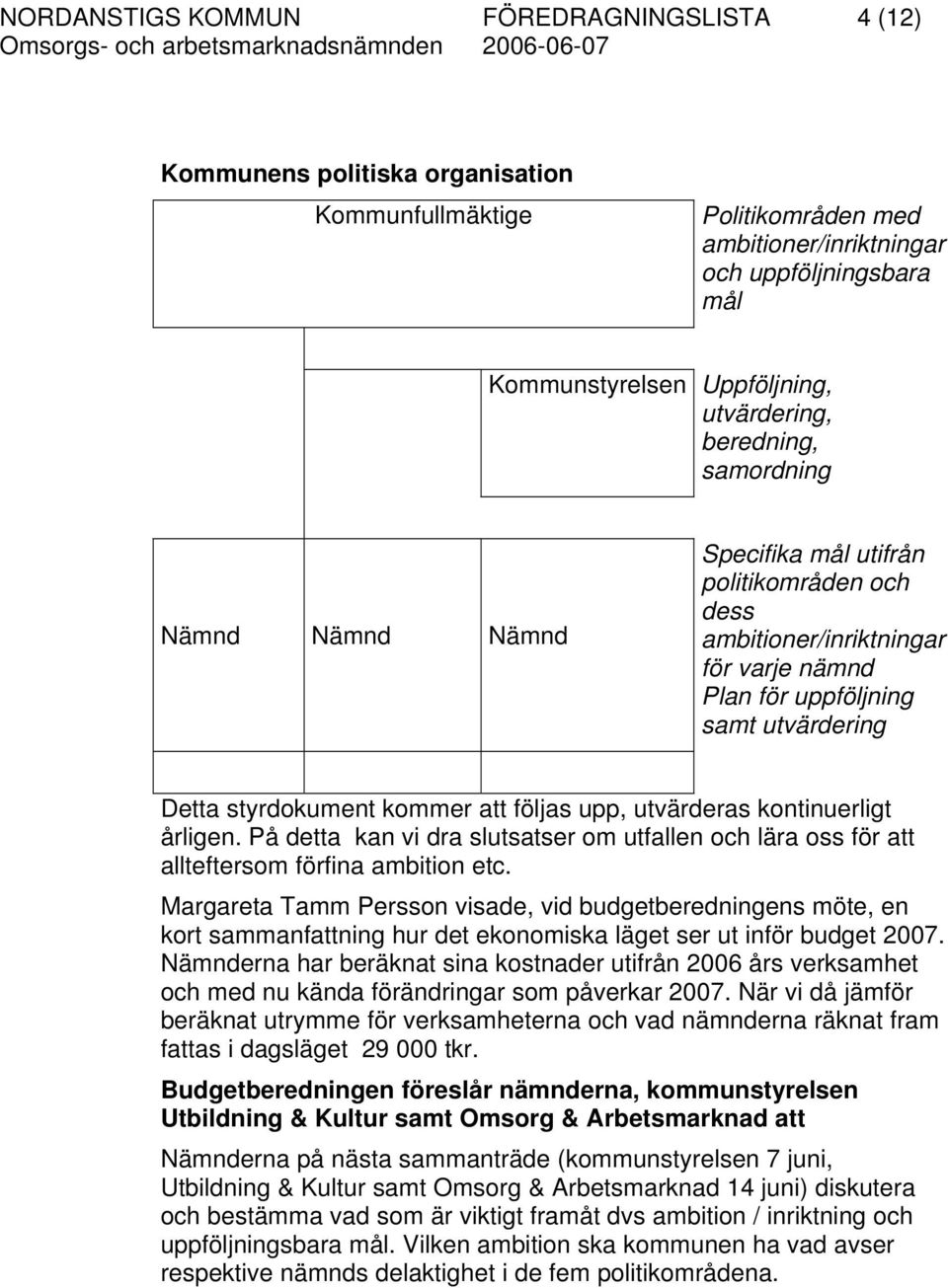 kommer att följas upp, utvärderas kontinuerligt årligen. På detta kan vi dra slutsatser om utfallen och lära oss för att allteftersom förfina ambition etc.