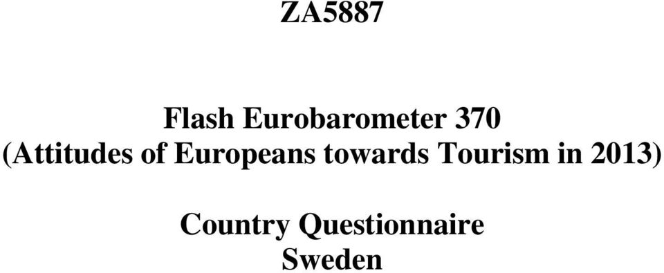Europeans towards Tourism