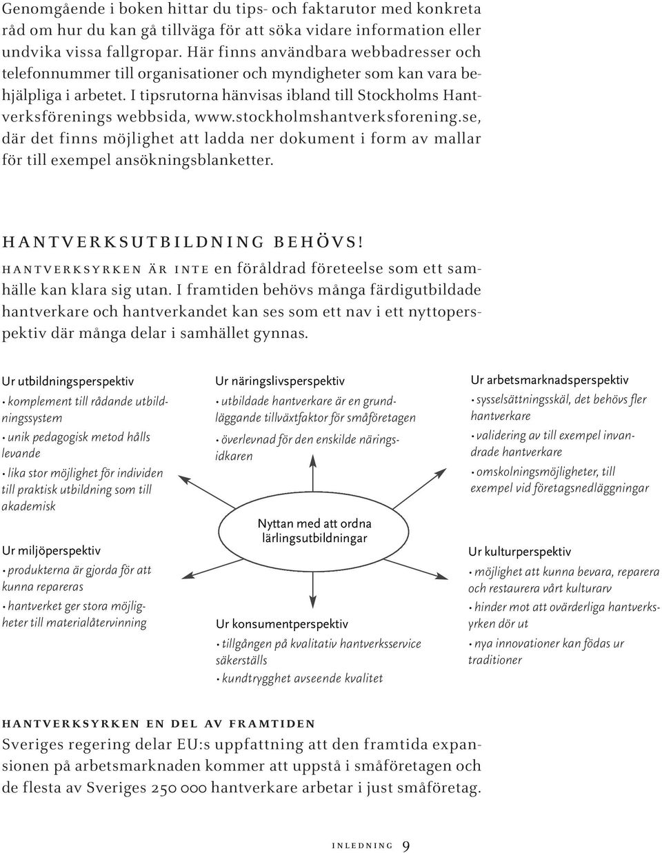 I tipsrutorna hänvisas ibland till Stockholms Hantverksförenings webbsida, www.stockholmshantverksforening.