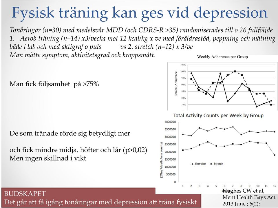 stretch (n=12) x 3/ve Man mätte symptom, aktivitetsgrad och kroppsmått.