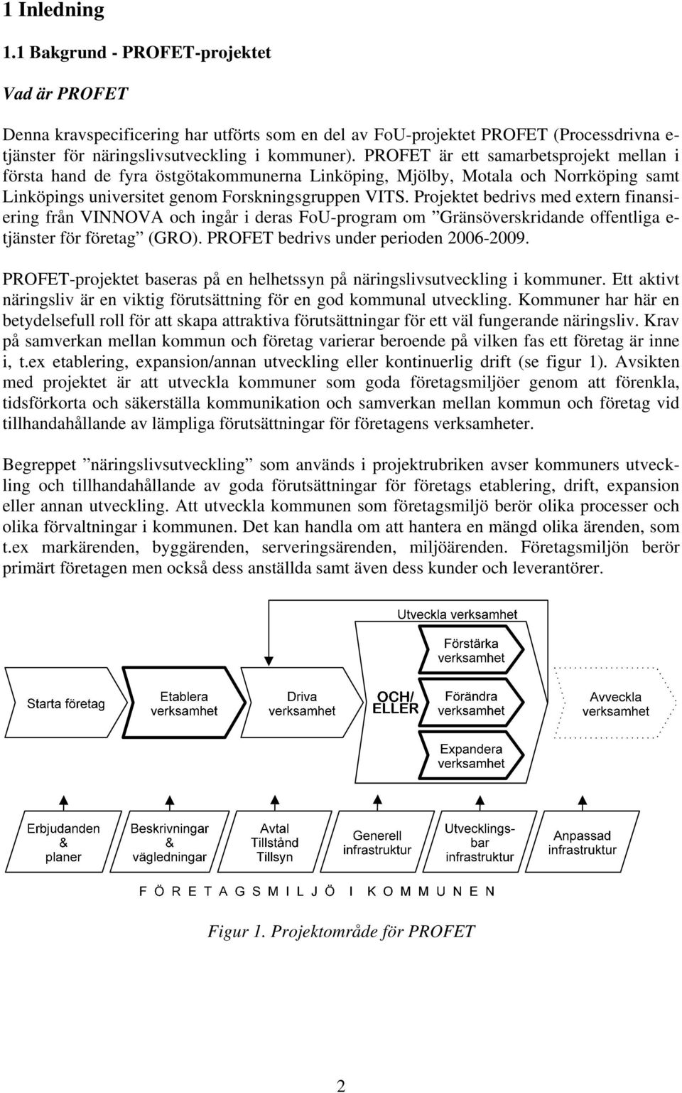 Projektet bedrivs med extern finansiering från VINNOVA och ingår i deras FoU-program om Gränsöverskridande offentliga e- tjänster för företag (GRO). PROFET bedrivs under perioden 2006-2009.