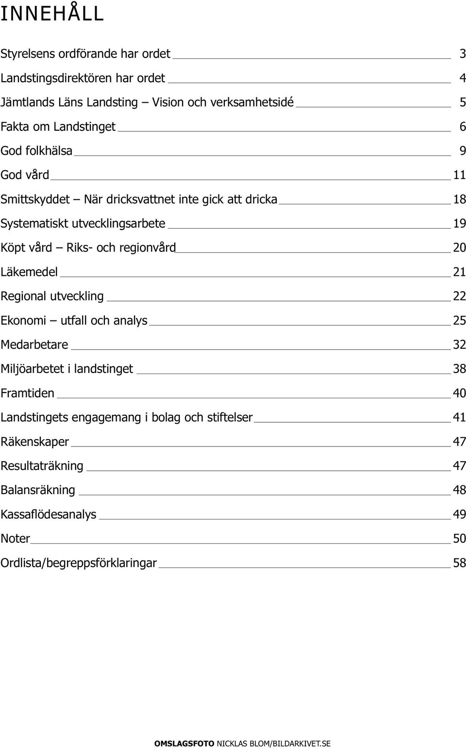Regional utveckling 22 Ekonomi utfall och analys 25 Medarbetare Miljöarbetet i landstinget 2 8 Framtiden 40 Landstingets engagemang i bolag och stiftelser