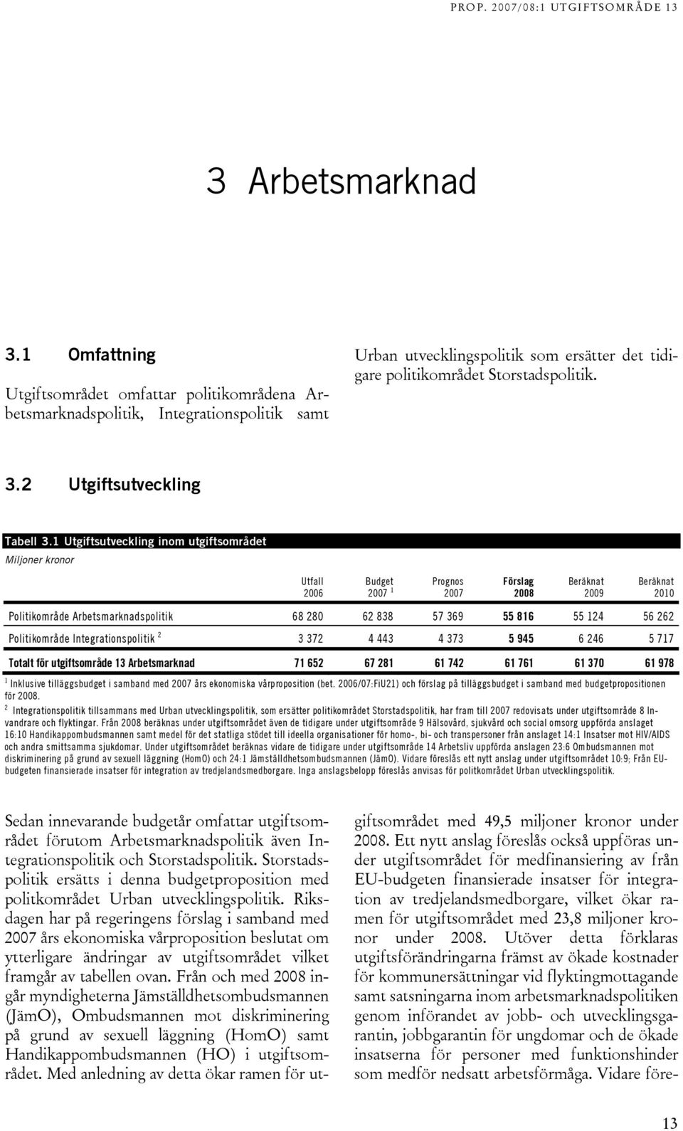 2 Utgiftsutveckling Tabell 3.
