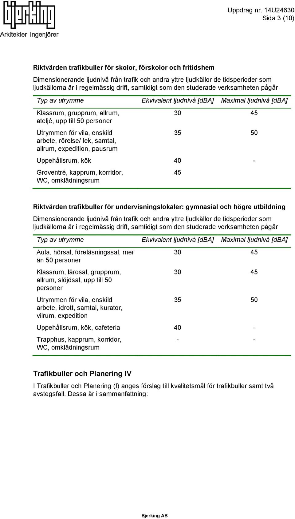 drift, samtidigt som den studerade verksamheten pågår Typ av utrymme Klassrum, grupprum, allrum, ateljé, upp till 50 personer Utrymmen för vila, enskild arbete, rörelse/ lek, samtal, allrum,