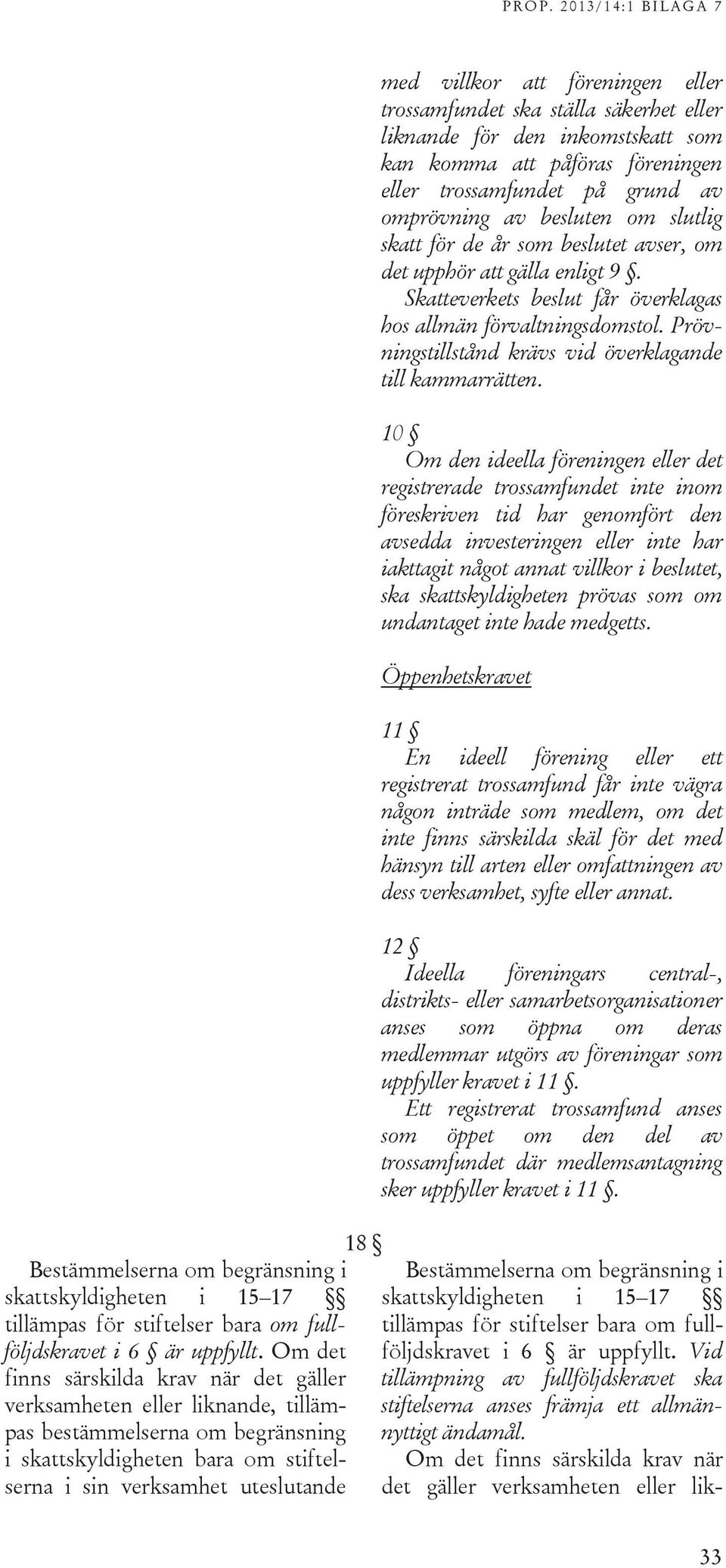 att föreningen eller trossamfundet ska ställa säkerhet eller liknande för den inkomstskatt som kan komma att påföras föreningen eller trossamfundet på grund av omprövning av besluten om slutlig skatt