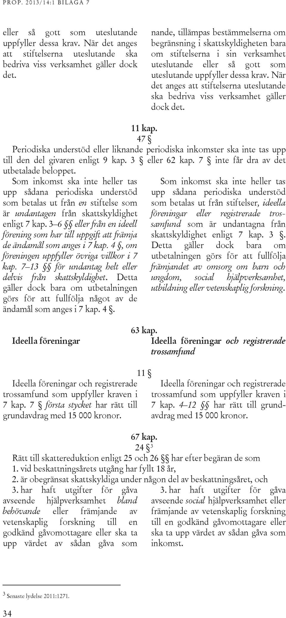 47 Periodiska understöd eller liknande periodiska inkomster ska inte tas upp till den del givaren enligt 9 kap. 3 eller 62 kap. 7 inte får dra av det utbetalade beloppet.