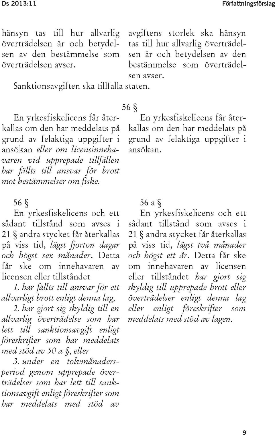 En yrkesfiskelicens får återkallas om den har meddelats på grund av felaktiga uppgifter i ansökan eller om licensinnehavaren vid upprepade tillfällen har fällts till ansvar för brott mot bestämmelser