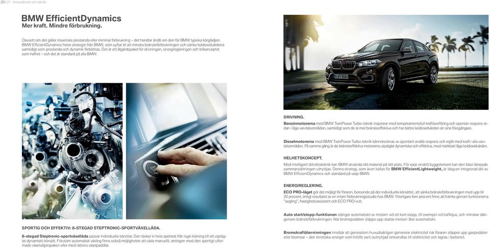 BMW EfficientDynamics heter strategin från BMW, som syftar till att minska bränsleförbrukningen och sänka koldioxidvärdena samtidigt som prestanda och dynamik förbättras.