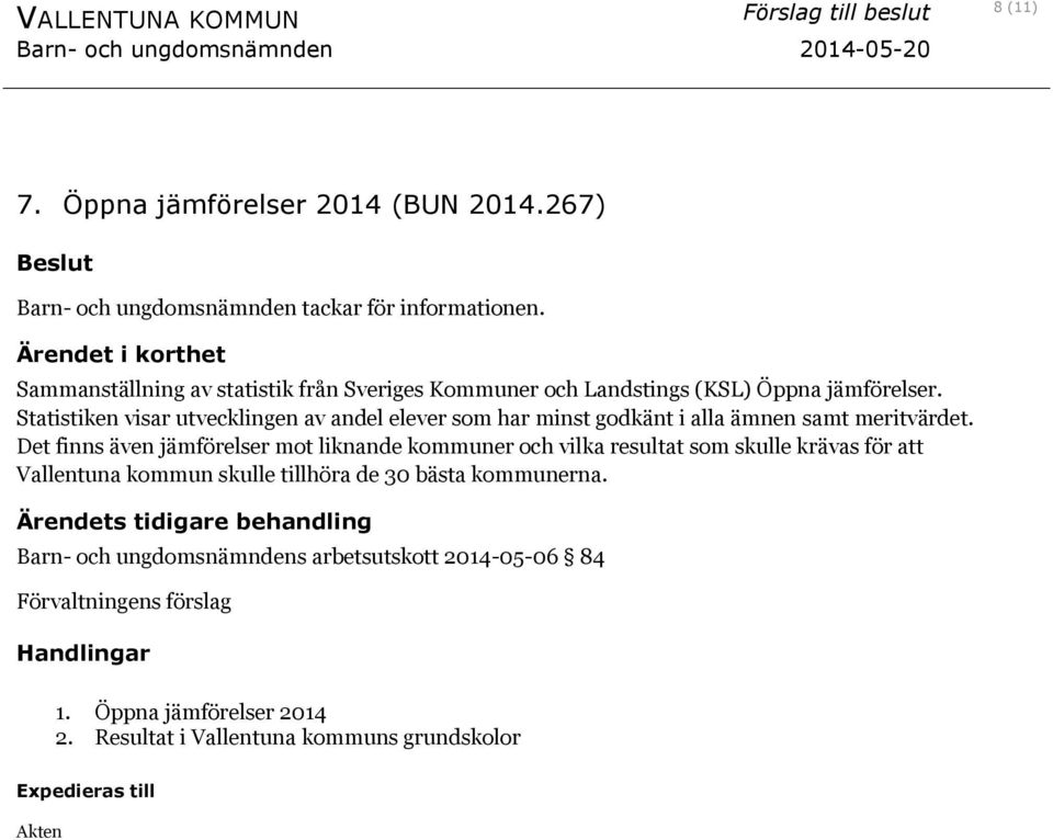 Statistiken visar utvecklingen av andel elever som har minst godkänt i alla ämnen samt meritvärdet.