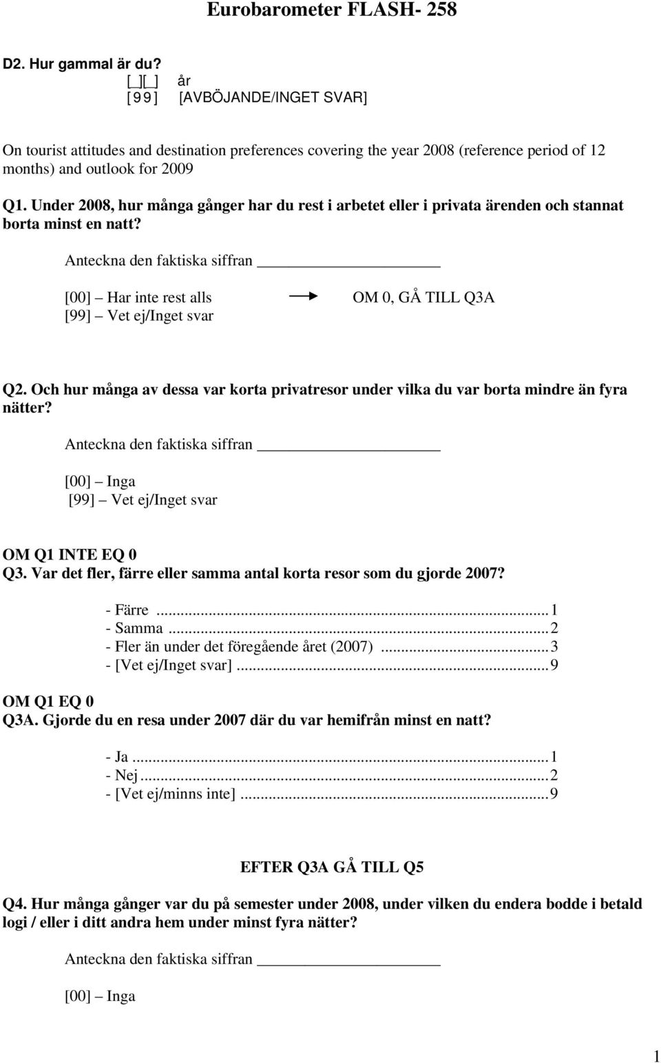 Under 2008, hur många gånger har du rest i arbetet eller i privata ärenden och stannat borta minst en natt?