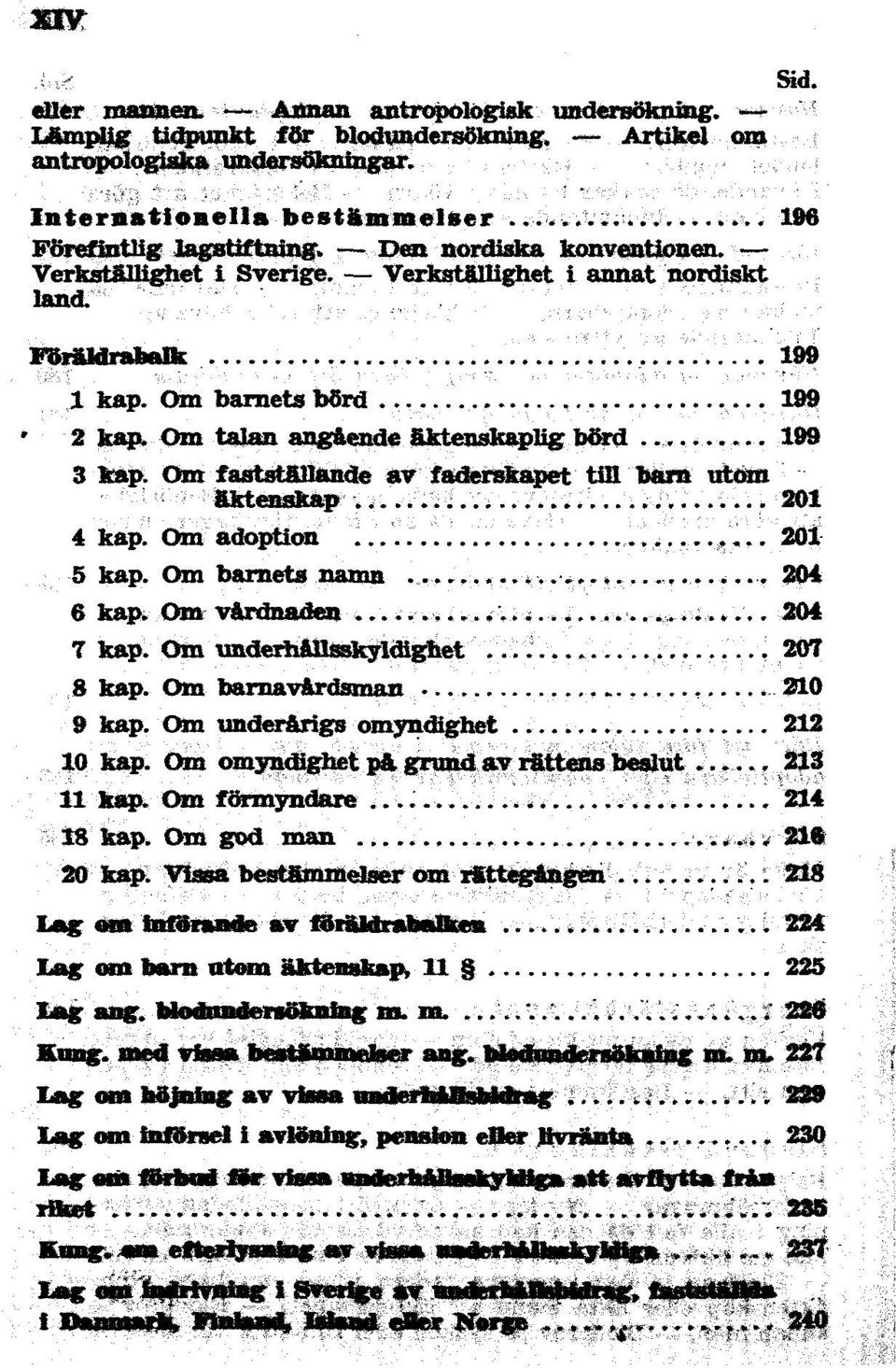 Om barnets namn...204 6 kap. Om... 204 7 kap. Om 207 8 kap. Om barnardsman 210 9 kap. omyndighet 212 10 kap. Om omyndighet pa grund rättens beslut 11 kap. Om 214 18 kap.