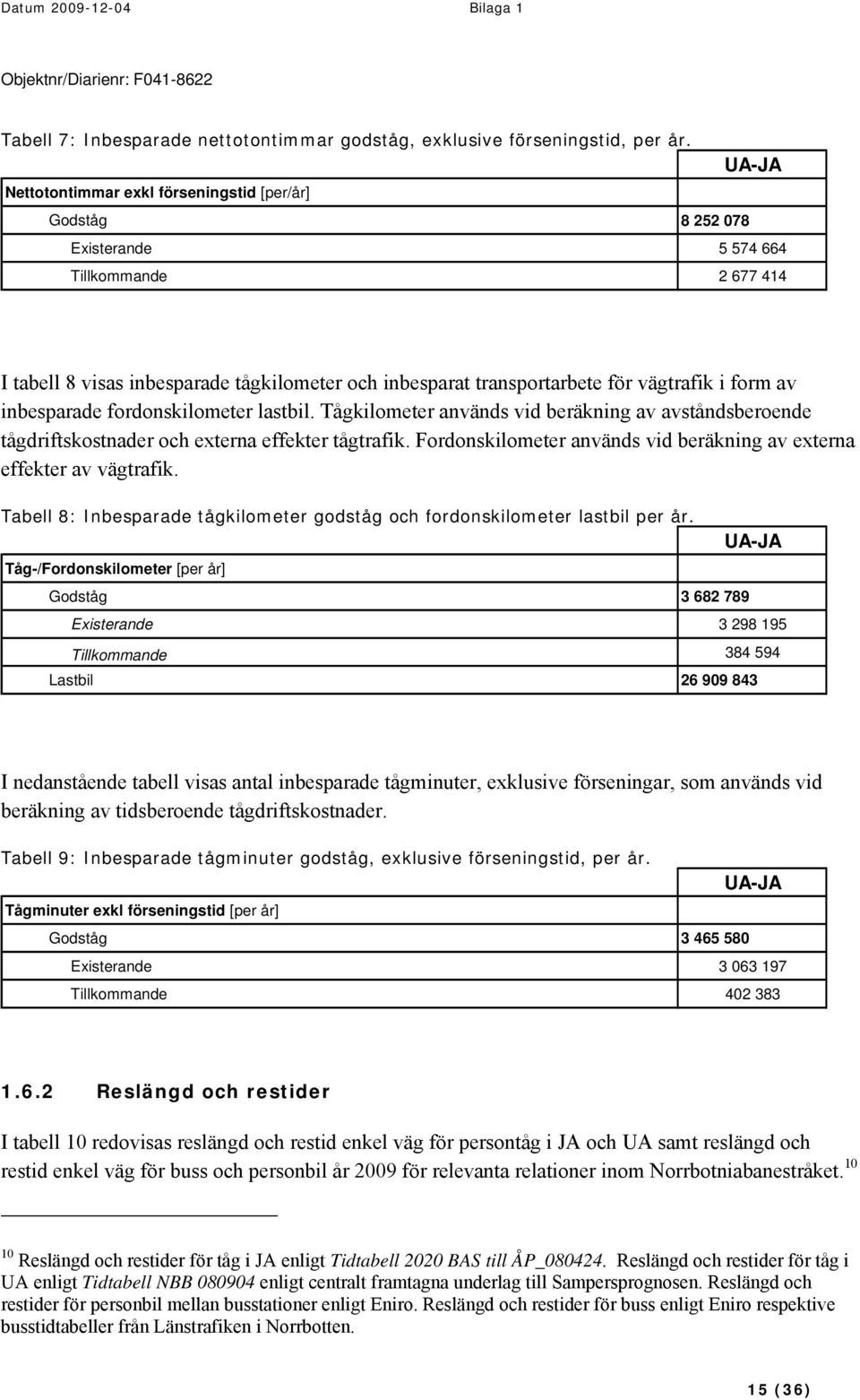 i form av inbesparade fordonskilometer lastbil. Tågkilometer används vid beräkning av avståndsberoende tågdriftskostnader och externa effekter tågtrafik.