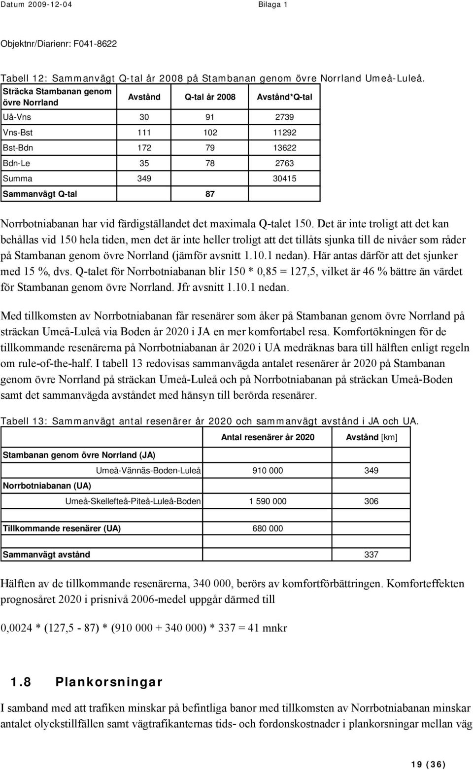 Norrbotniabanan har vid färdigställandet det maximala Q-talet 150.