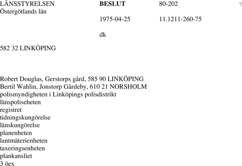 polismyndigheten i Linköpings polisdistrikt länspoliseheten registret