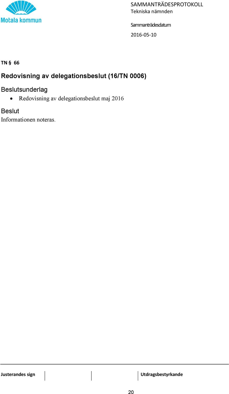 sunderlag Redovisning av
