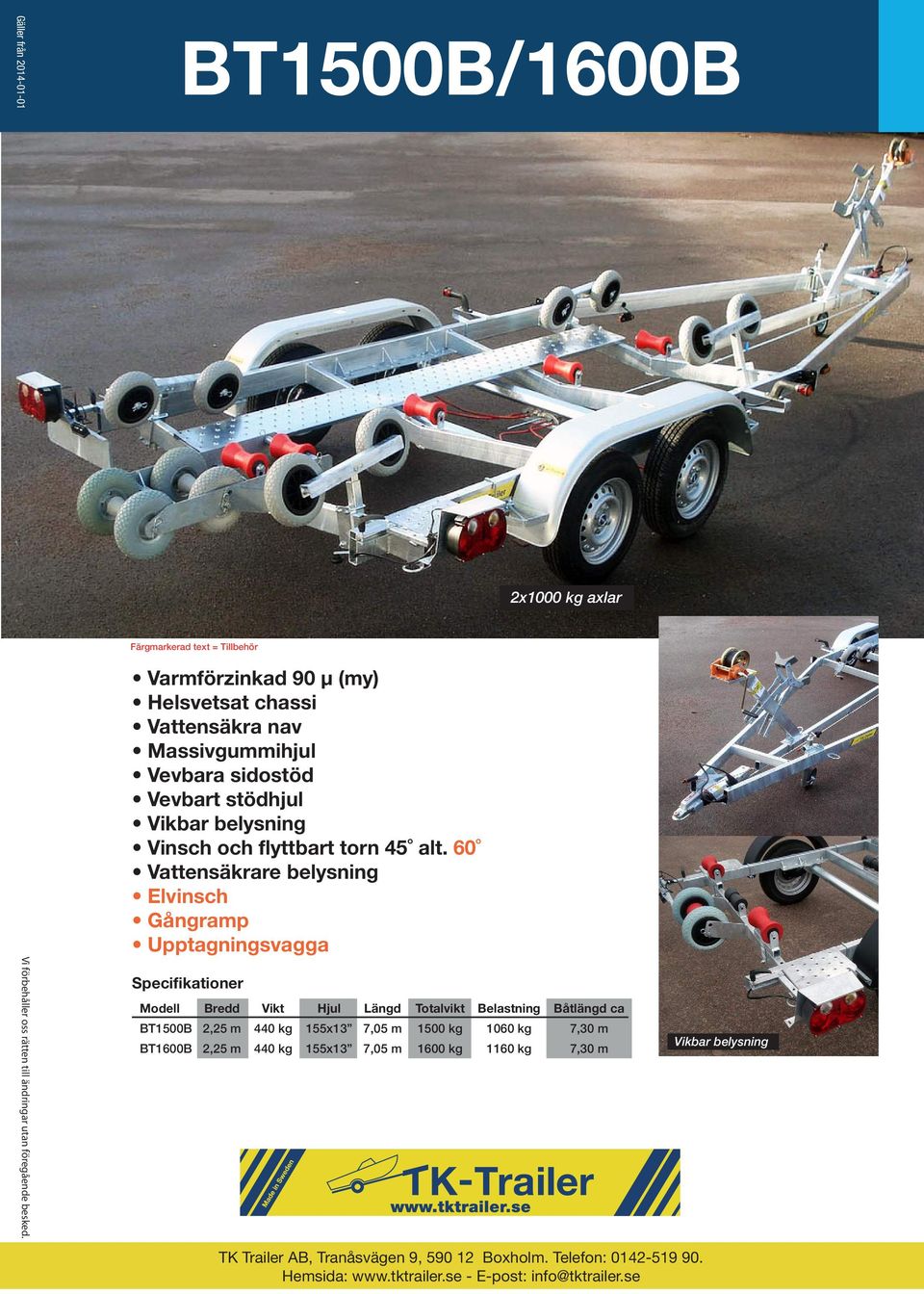 1500 kg 1060 kg 7,30 m BT1600B 2,25