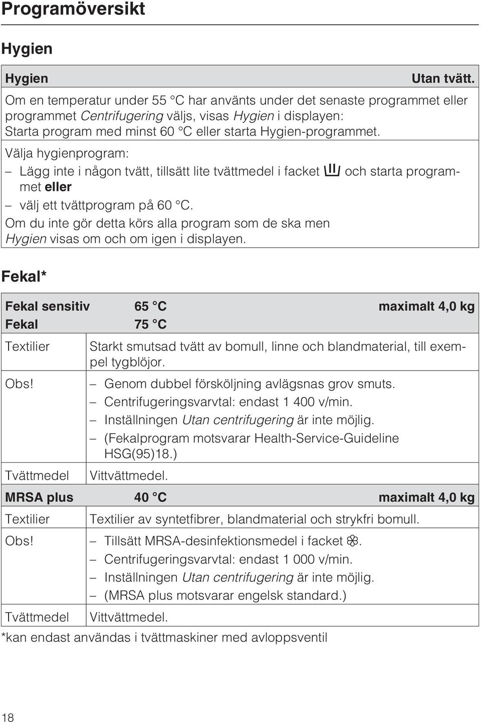 Välja hygienprogram: Lägg inte i någon tvätt, tillsätt lite tvättmedel i facket j och starta programmet eller välj ett tvättprogram på 60 C.