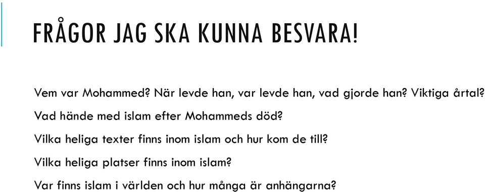 Vad hände med islam efter Mohammeds död?