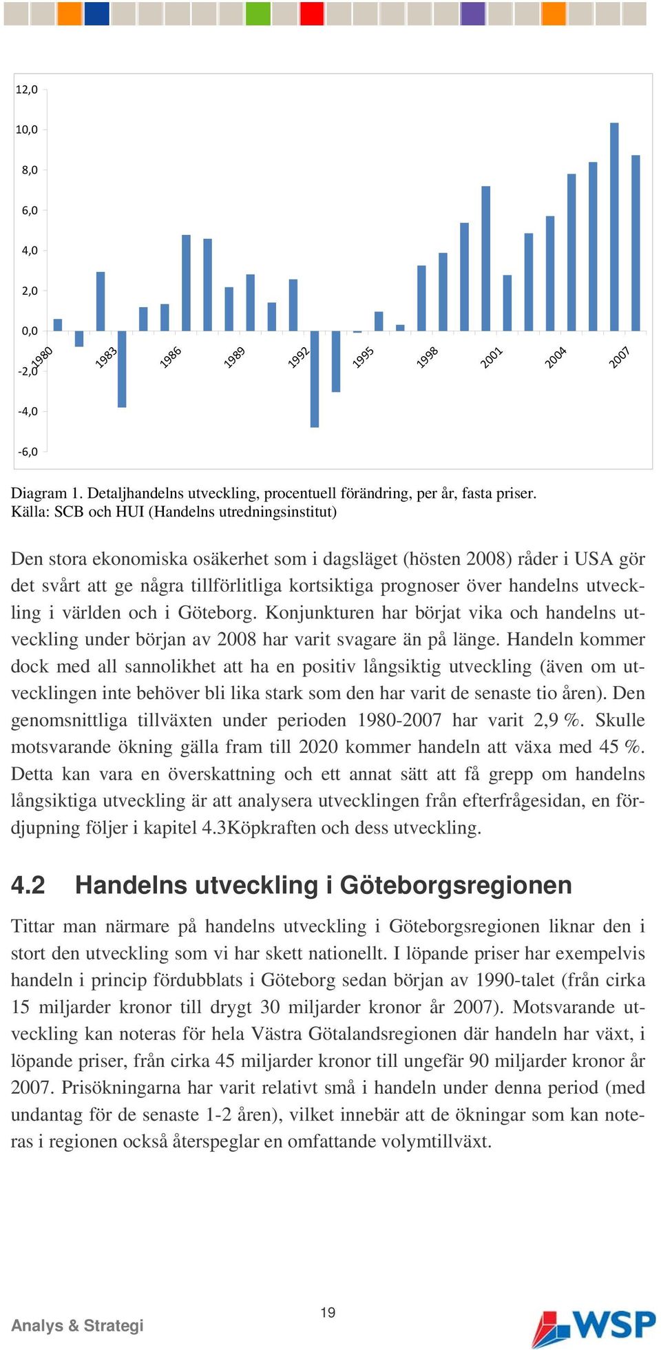 utveckling i världen och i Göteborg. Konjunkturen har börjat vika och handelns utveckling under början av 2008 har varit svagare än på länge.